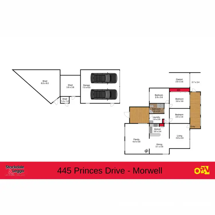 Floorplan of Homely house listing, 445 Princes Drive, Morwell VIC 3840