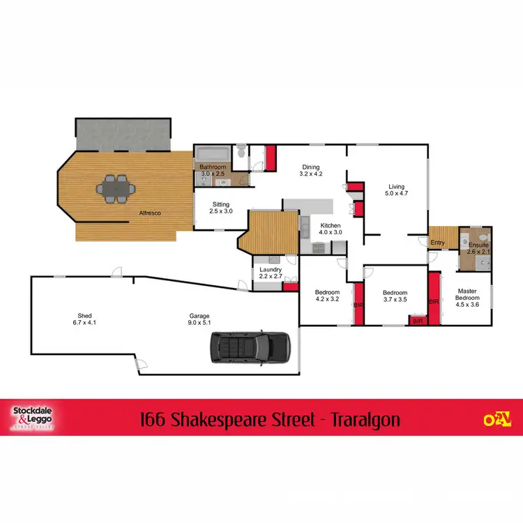 Floorplan of Homely house listing, 166 Shakespeare Street, Traralgon VIC 3844