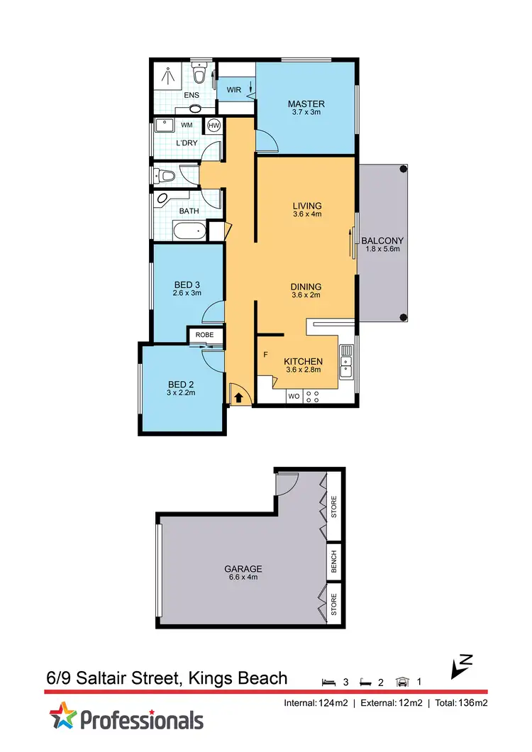 Floorplan of Homely unit listing, 6/9 Saltair Street, Kings Beach QLD 4551