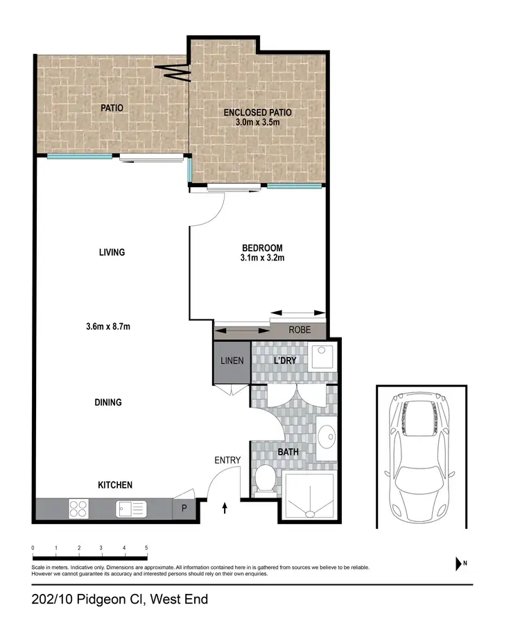 Floorplan of Homely apartment listing, 202/10 Pidgeon Close, West End QLD 4101