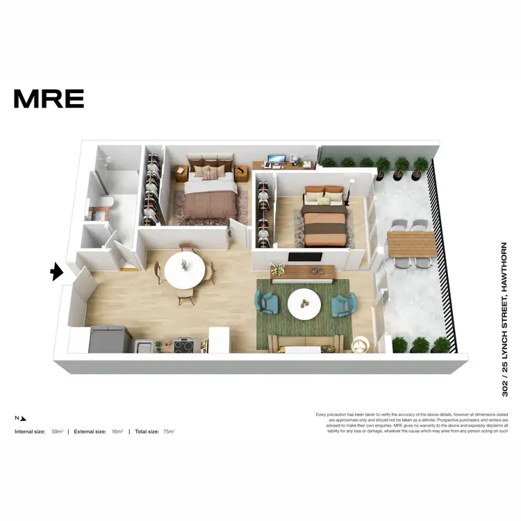 Floorplan of Homely apartment listing, 302/25 Lynch Street, Hawthorn VIC 3122