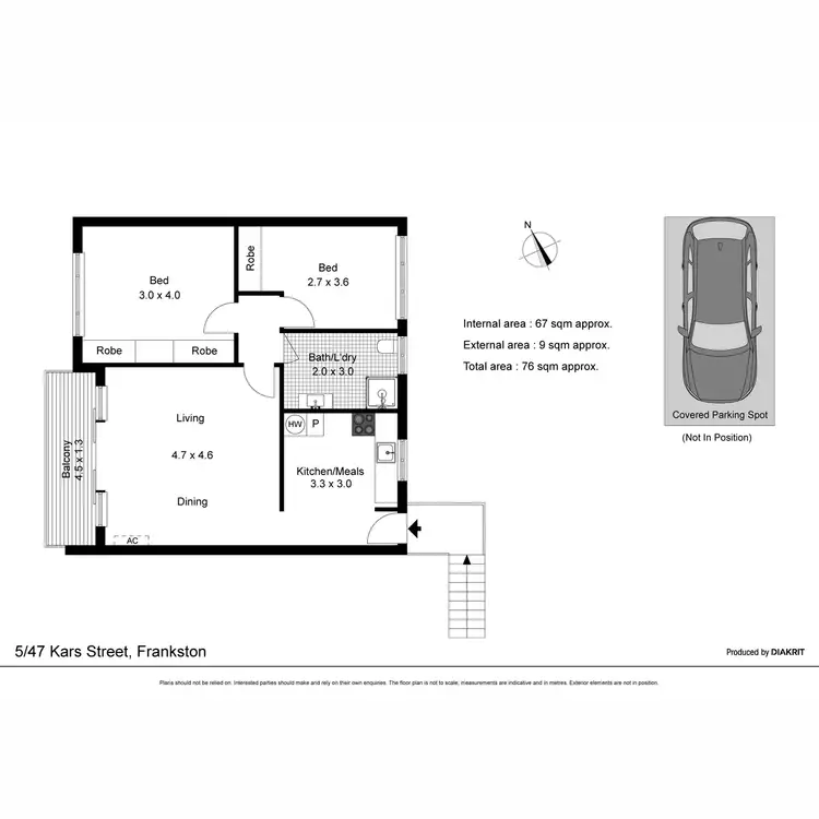 Floorplan of Homely apartment listing, 5/47 Kars Street, Frankston VIC 3199