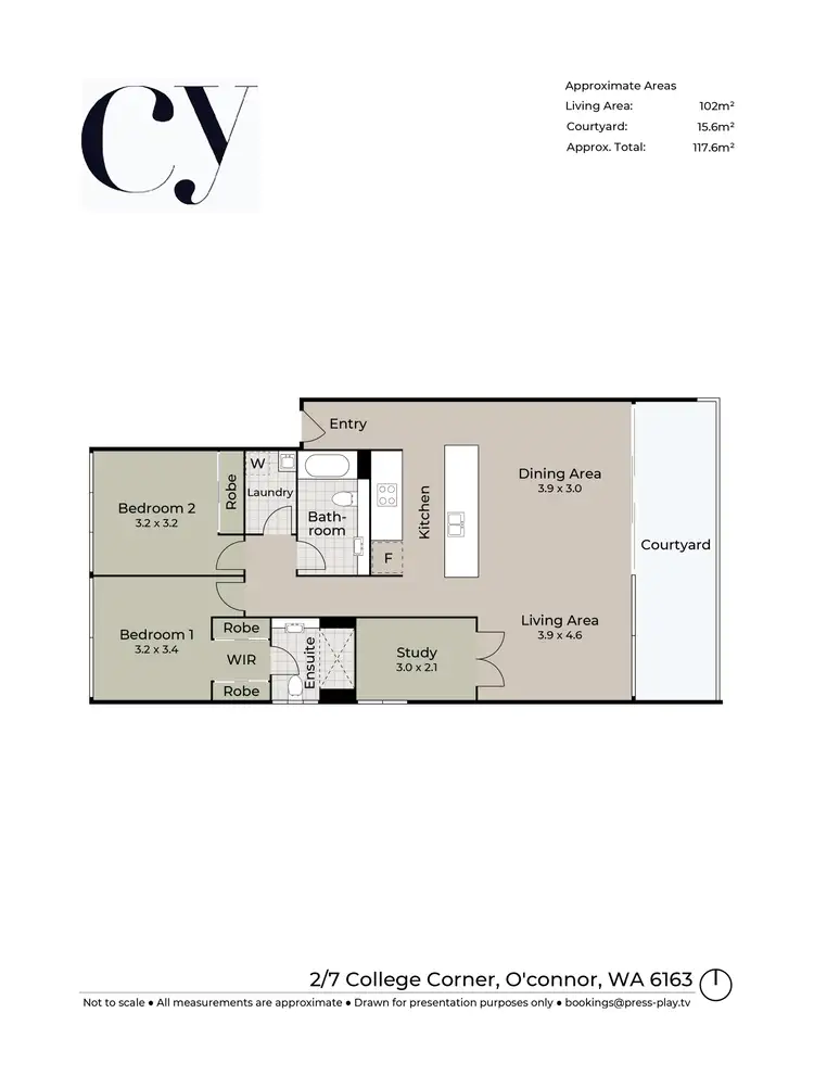 Floorplan of Homely apartment listing, 2/7 College Corner, O'connor WA 6163
