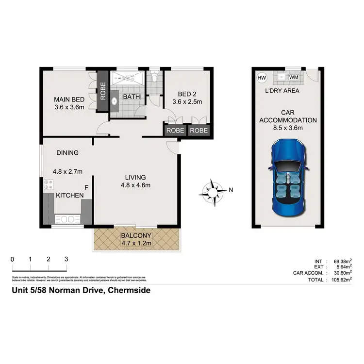 Floorplan of Homely unit listing, 5/58 Norman Drive, Chermside QLD 4032