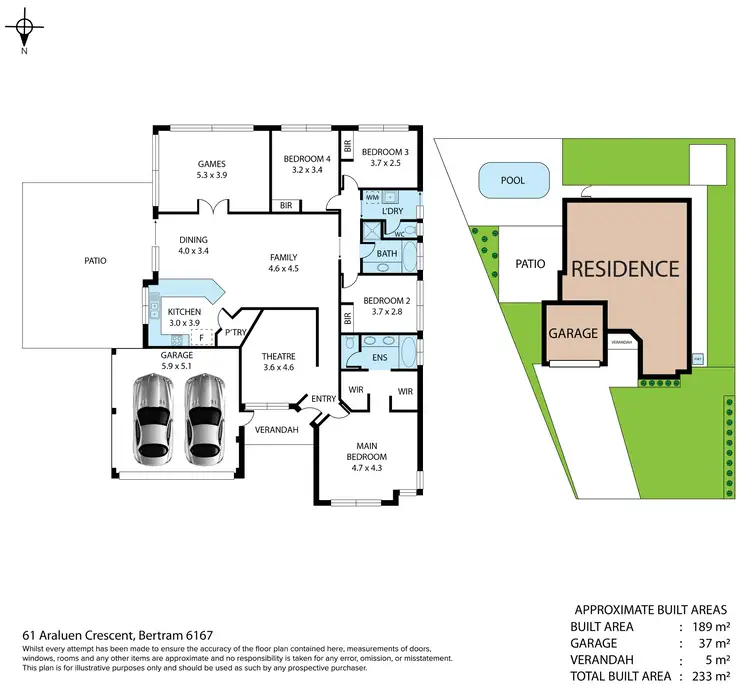 Floorplan of Homely house listing, 61 Araluen Crescent, Bertram WA 6167
