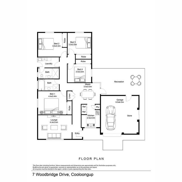 Floorplan of Homely house listing, 7 Woodbridge Drive, Cooloongup WA 6168
