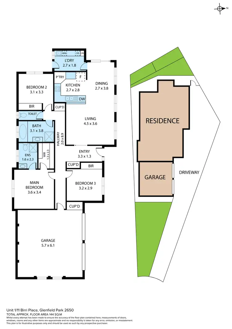 Floorplan of Homely villa listing, 1/11 Birri Place, Glenfield Park NSW 2650