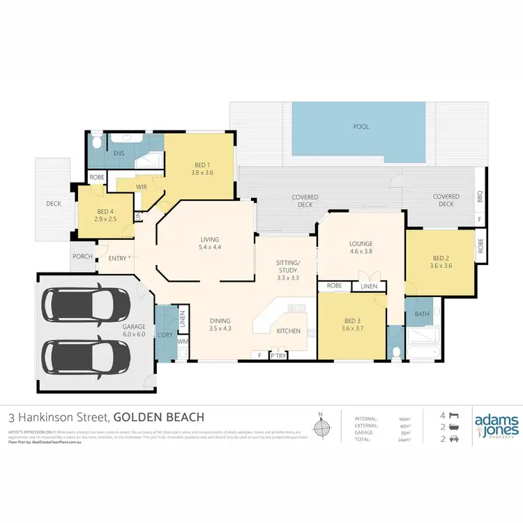 Floorplan of Homely house listing, 3 Hankinson Street, Golden Beach QLD 4551