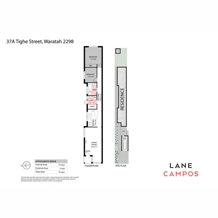 Floorplan of Homely semi-detached listing, 37a Tighe Street, Waratah NSW 2298