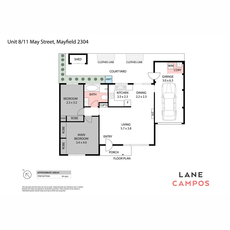 Floorplan of Homely semi-detached listing, 8/11 May Street, Mayfield NSW 2304