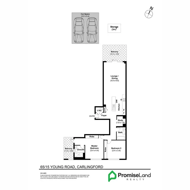 Floorplan of Homely apartment listing, 65/15 Young Road, Carlingford NSW 2118