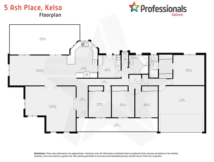 Floorplan of Homely house listing, 5 Ash Place, Kelso NSW 2795