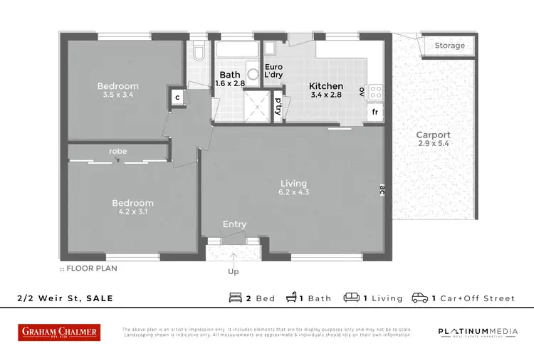 Floorplan of Homely townhouse listing, 2/2 Weir Street, Sale VIC 3850