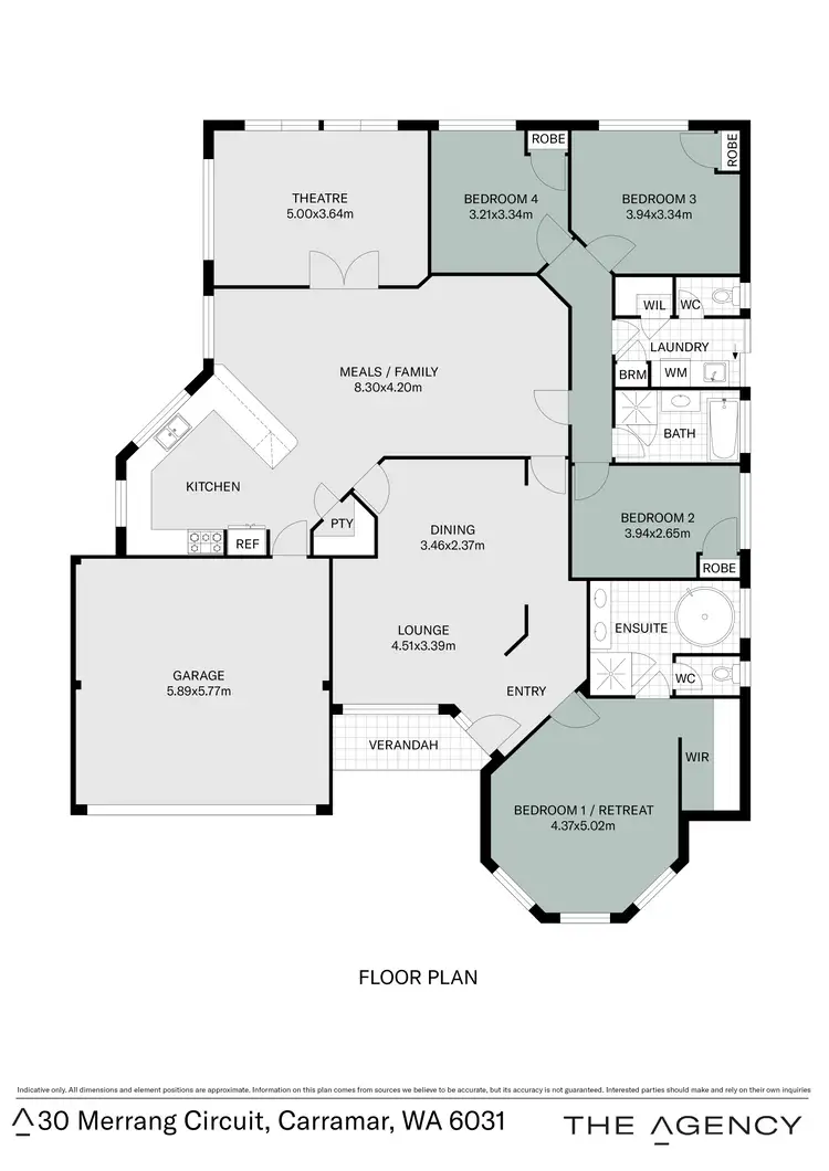 Floorplan of Homely house listing, 30 Merrang Circuit, Carramar WA 6031