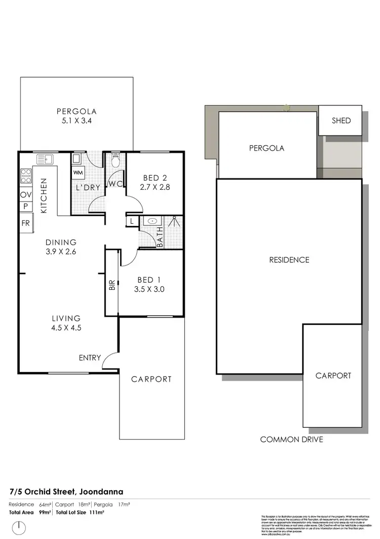 Floorplan of Homely villa listing, 7/5 Orchid Street, Joondanna WA 6060