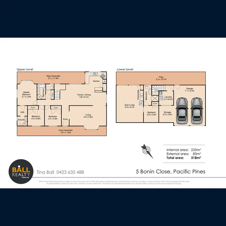Floorplan of Homely house listing, 5 Bonin Close, Pacific Pines QLD 4211