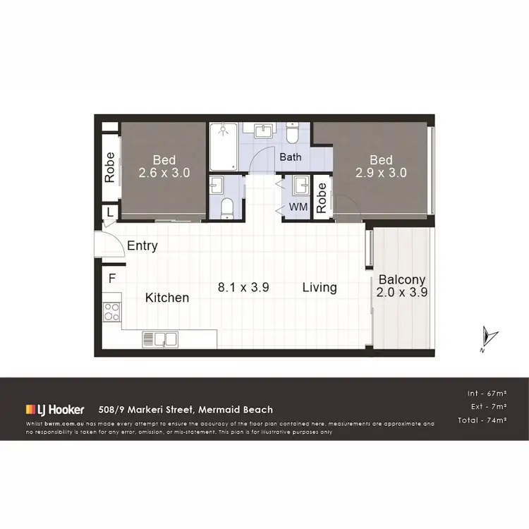 Floorplan of Homely apartment listing, 508/9 Markeri Street, Mermaid Beach QLD 4218