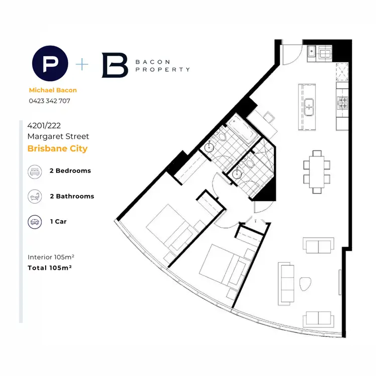 Floorplan of Homely apartment listing, 4201/222 Margaret Street, Brisbane City QLD 4000