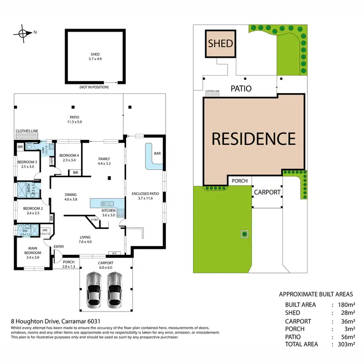 Floorplan of Homely house listing, 8 Houghton Drive, Carramar WA 6031