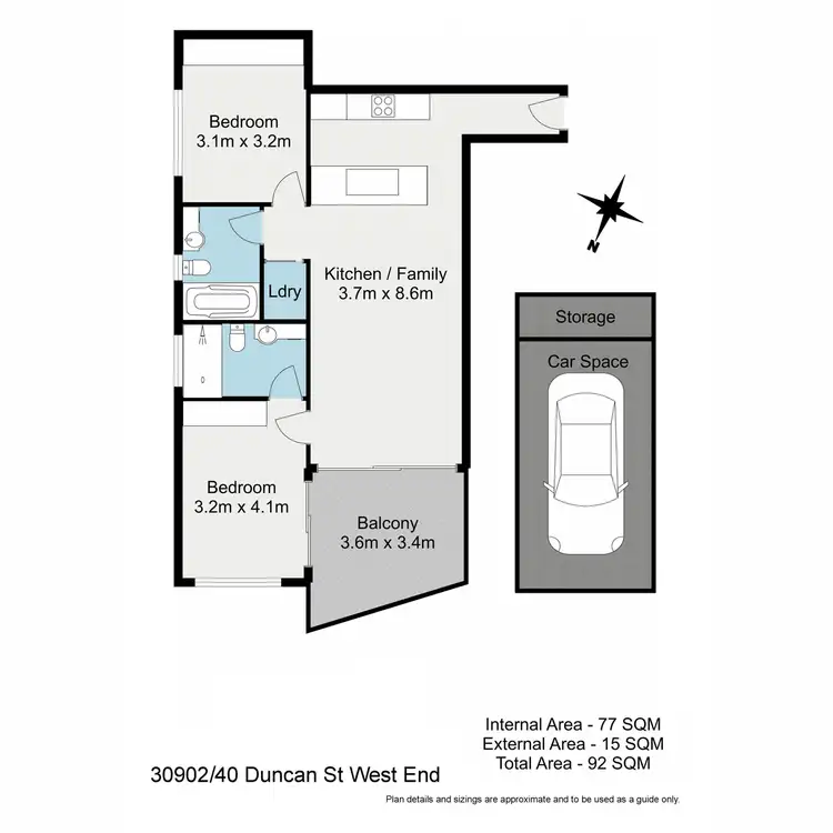 Floorplan of Homely apartment listing, 30902/40 Duncan Street, West End QLD 4101