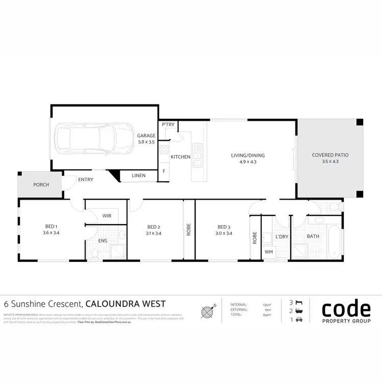 Floorplan of Homely house listing, 6 Sunshine Crescent, Caloundra West QLD 4551