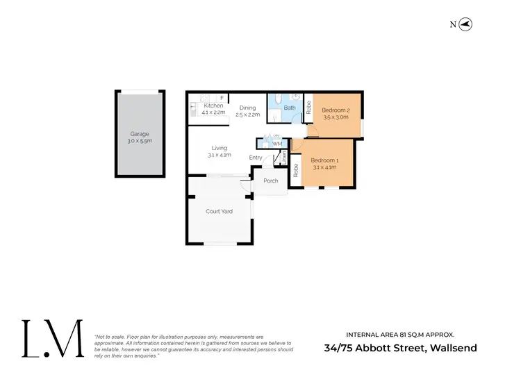 Floorplan of Homely unit listing, 34/75 Abbott Street, Wallsend NSW 2287