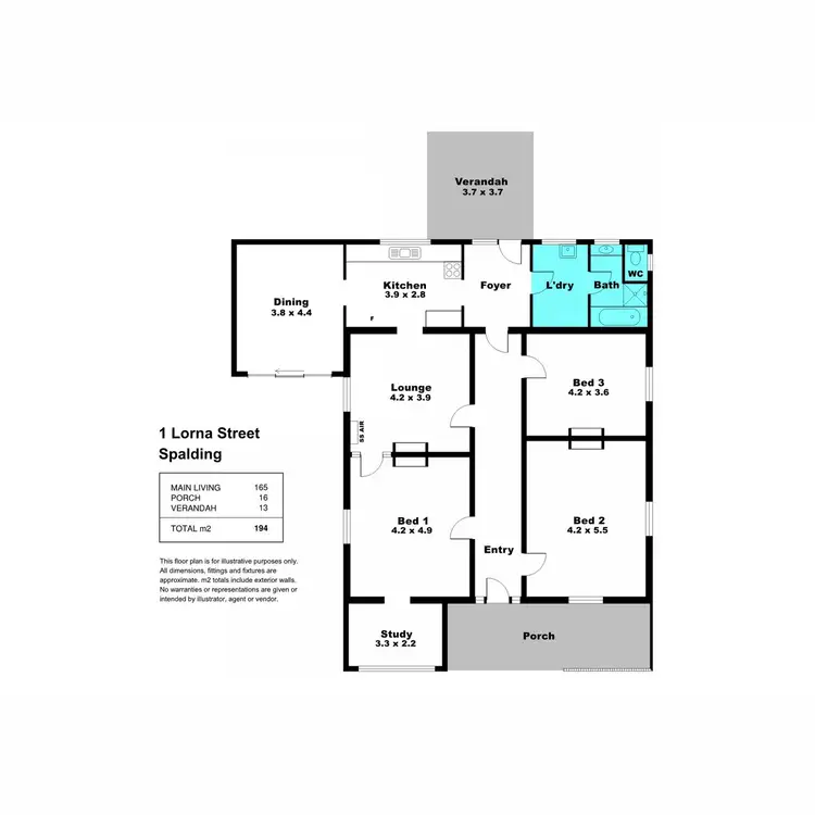 Floorplan of Homely house listing, 1 Lorna  Street, Spalding SA 5454