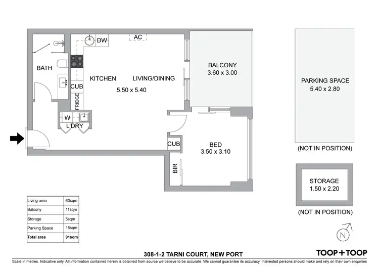 Floorplan of Homely apartment listing, 308/1-2 Tarni Court, New Port SA 5015