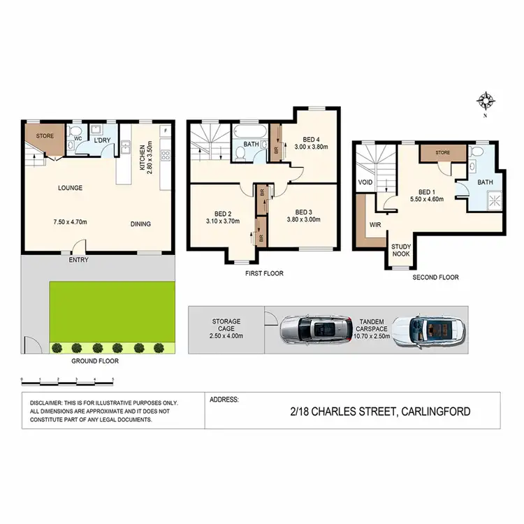 Floorplan of Homely townhouse listing, 2/18 Charles Street, Carlingford NSW 2118