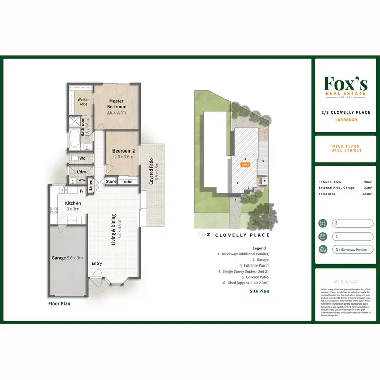 Floorplan of Homely semi-detached listing, 2/3 Clovelly Place, Labrador QLD 4215