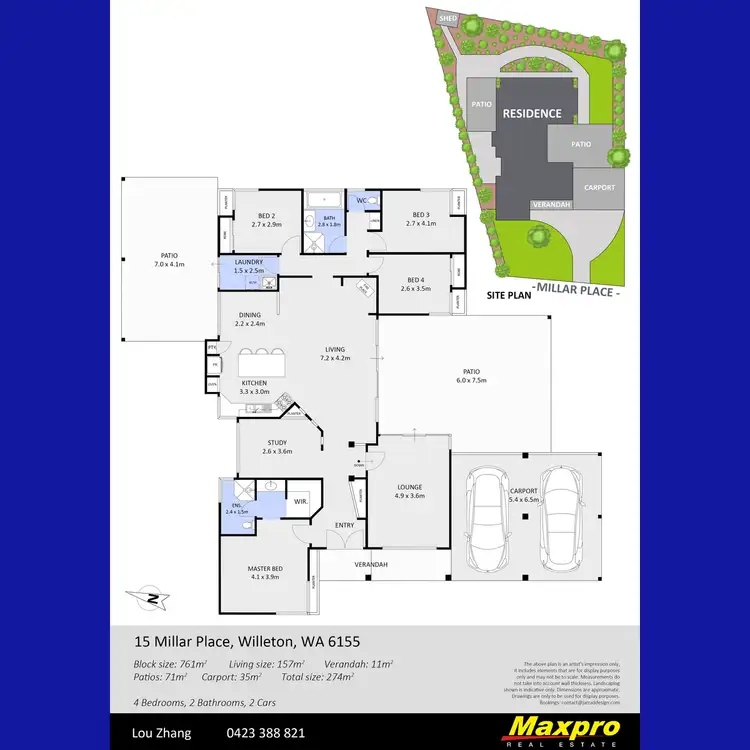 Floorplan of Homely house listing, 15 Millar Place, Willetton WA 6155