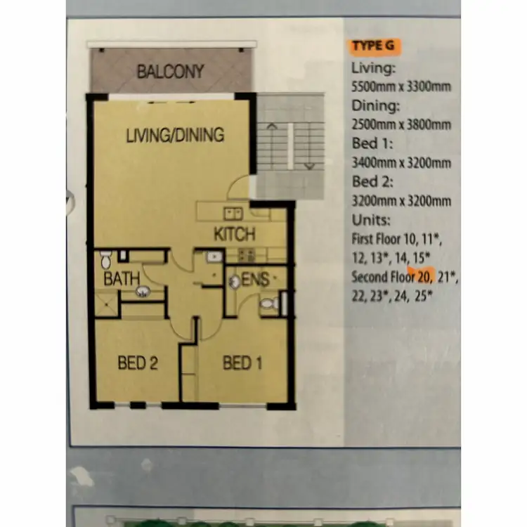 Floorplan of Homely unit listing, 25/63 The Parkway, Ellenbrook WA 6069