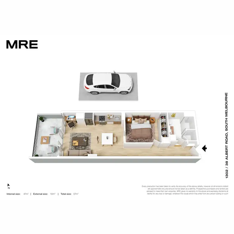 Floorplan of Homely apartment listing, 1302/38 Albert Road, South Melbourne VIC 3205