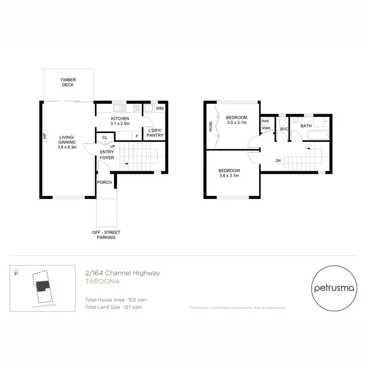 Floorplan of Homely apartment listing, 2/164 Channel Highway, Taroona TAS 7053