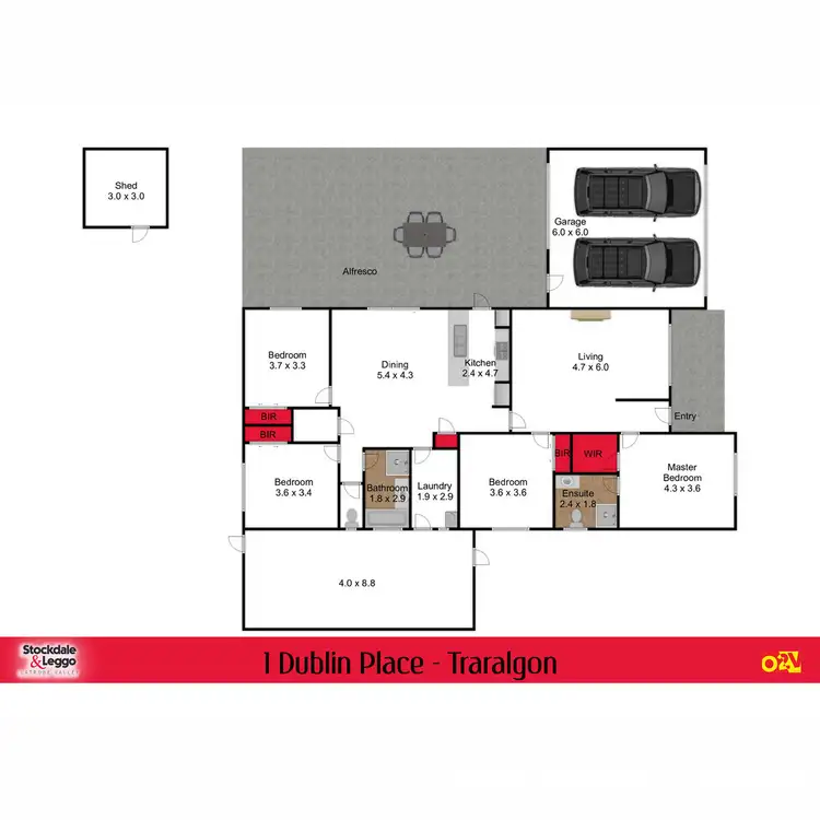 Floorplan of Homely house listing, 1 Dublin Place, Traralgon VIC 3844