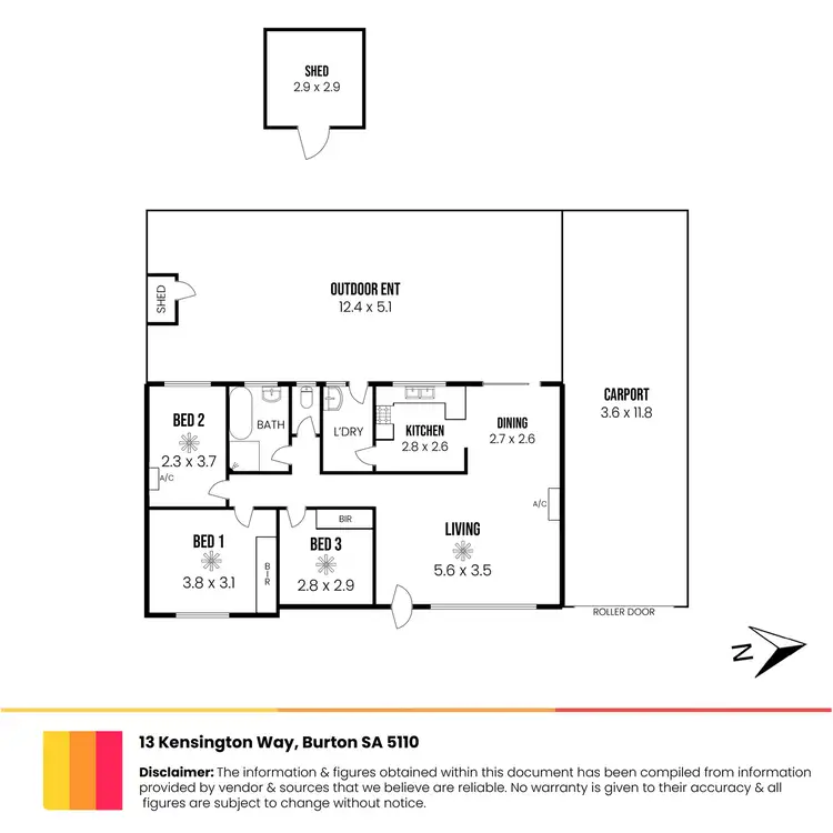 Floorplan of Homely house listing, 13 Kensington Way, Burton SA 5110