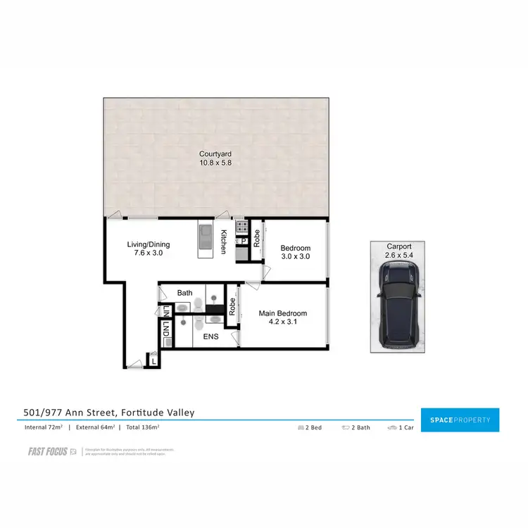 Floorplan of Homely apartment listing, 501/977 Ann Street, Fortitude Valley QLD 4006