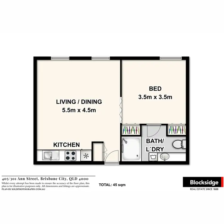 Floorplan of Homely apartment listing, 405/301 Ann Street, Brisbane City QLD 4000