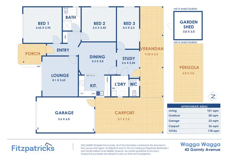 Floorplan of Homely house listing, 42 Gormly Avenue, Wagga Wagga NSW 2650