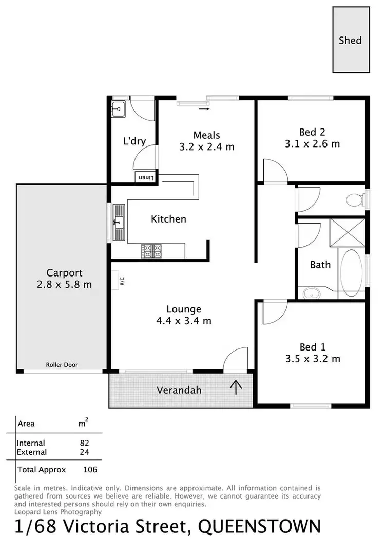 Floorplan of Homely unit listing, 1/68 Victoria Street, Queenstown SA 5014