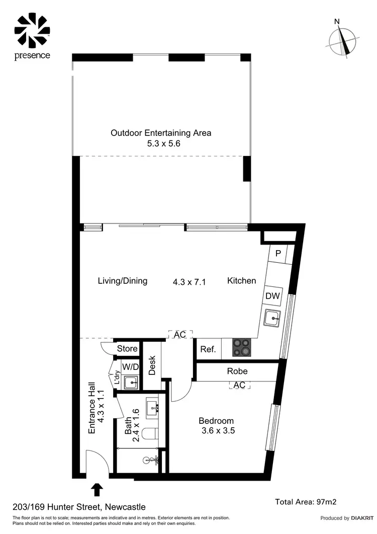 Floorplan of Homely apartment listing, 203/169 Hunter Street, Newcastle NSW 2300
