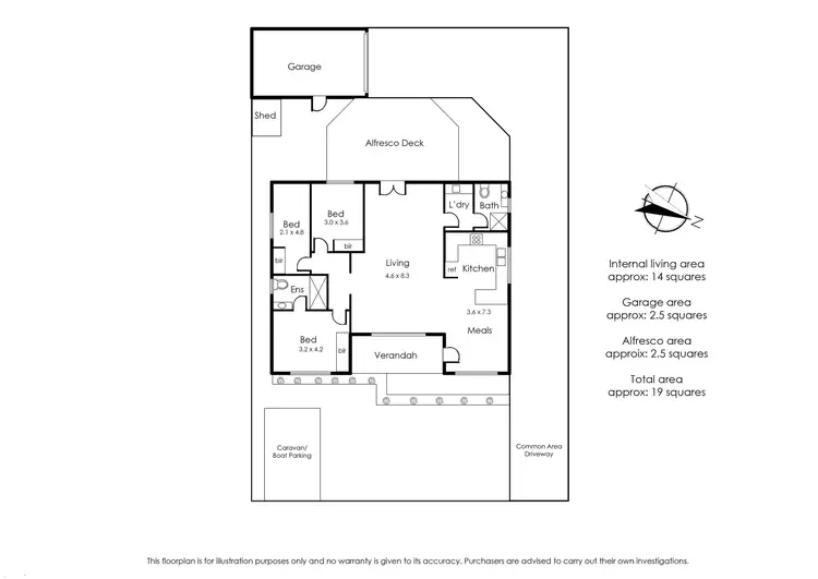Floorplan of Homely unit listing, 1/22 Chatfield Avenue, Capel Sound VIC 3940