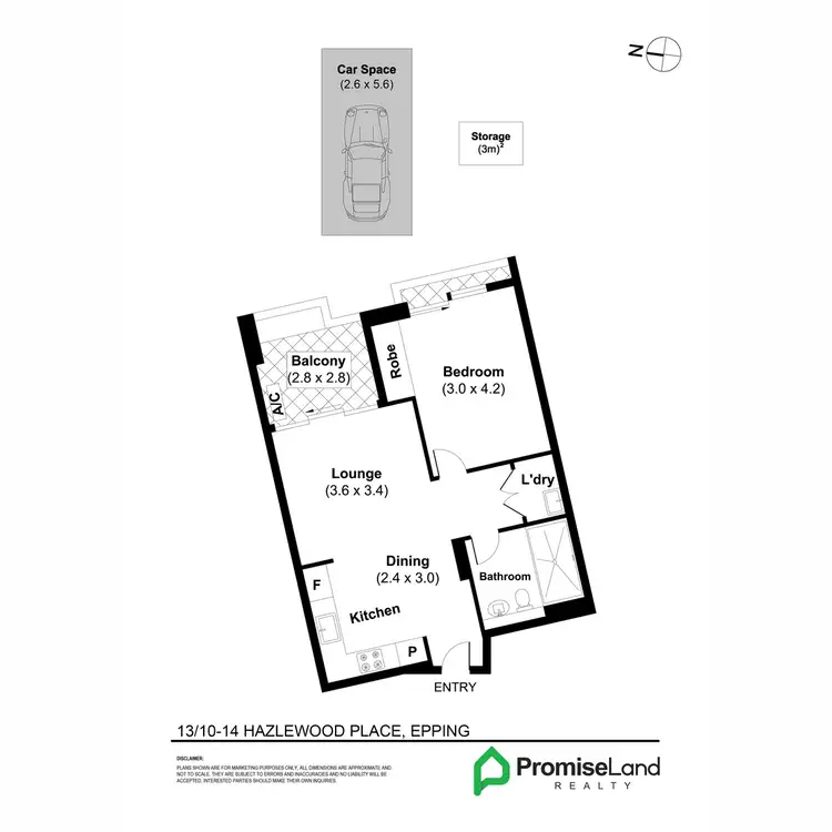 Floorplan of Homely apartment listing, 13/10-14 Hazlewood Place, Epping NSW 2121