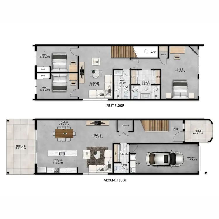 Floorplan of Homely townhouse listing, 278 Freeman Road, Inala QLD 4077