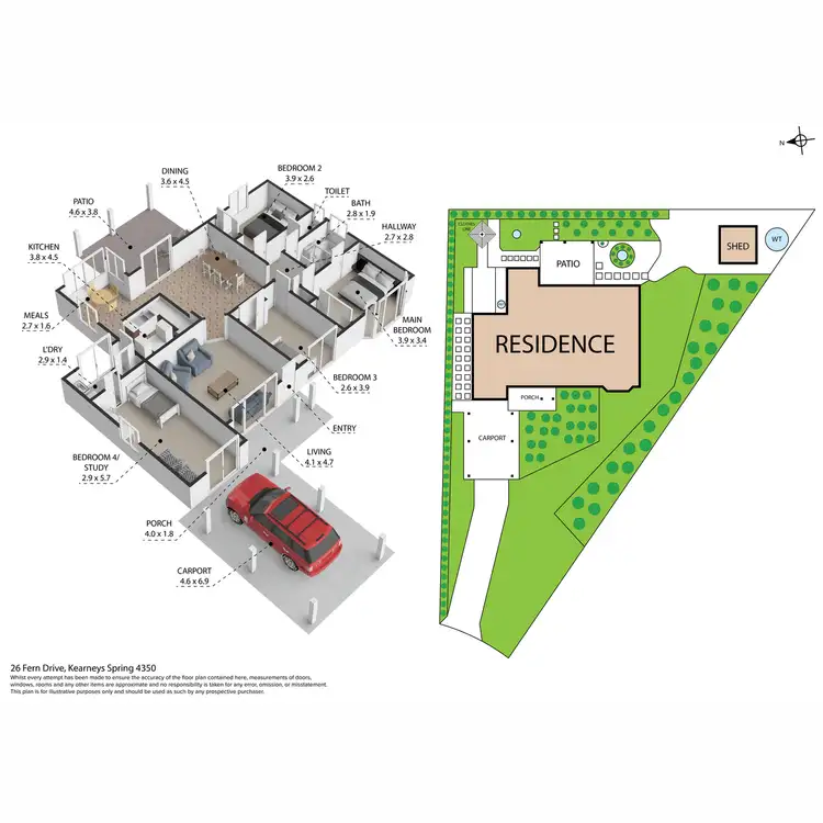 Floorplan of Homely house listing, 26 Fern Drive, Kearneys Spring QLD 4350
