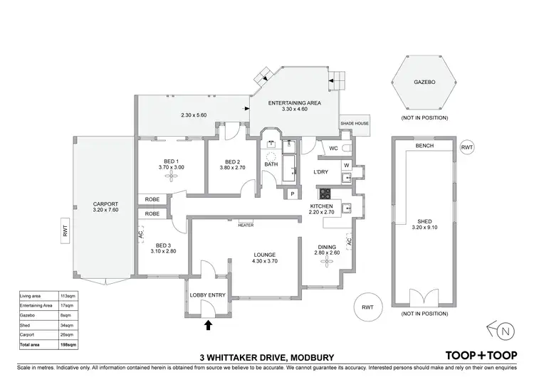 Floorplan of Homely house listing, 3 Whittaker Drive, Modbury SA 5092