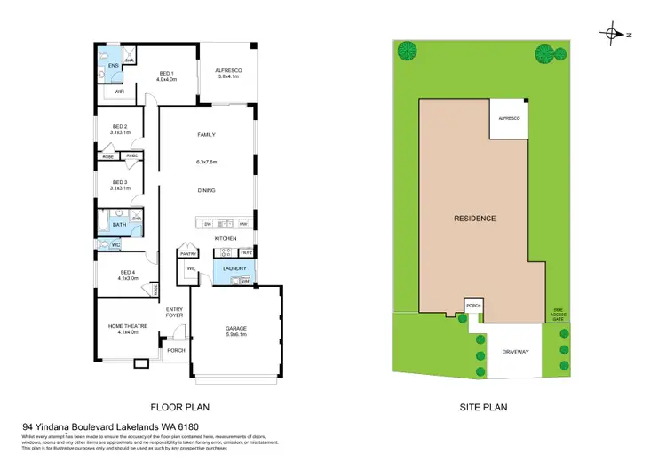Floorplan of Homely house listing, 94 Yindana Boulevard, Lakelands WA 6180