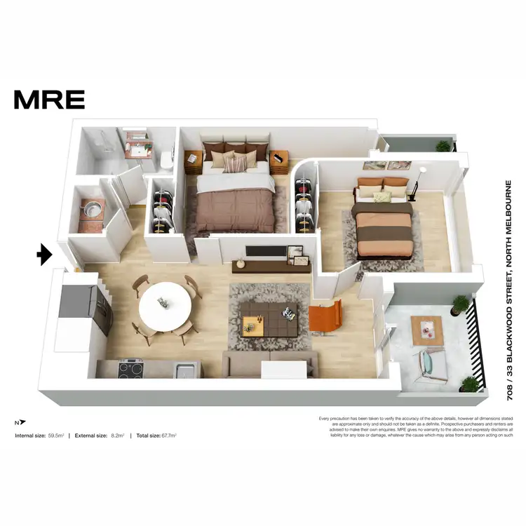 Floorplan of Homely apartment listing, 708/33 Blackwood Street, North Melbourne VIC 3051