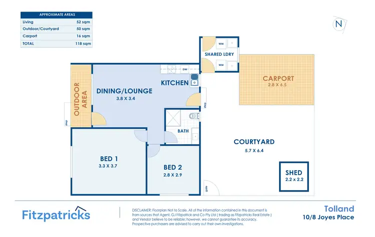 Floorplan of Homely unit listing, 10/8 Joyes Place, Tolland NSW 2650