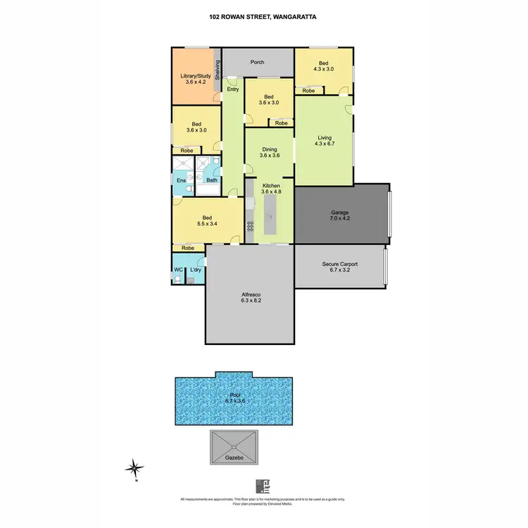 Floorplan of Homely house listing, 102 Rowan Street, Wangaratta VIC 3677